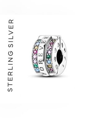 🌟 S925 Sterling Silver Rainbow Love Forever Spacer Charm
